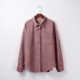 thumbnail image 4 of PVCS Women's Pockets Buttons Long Sleeve Tops Outwear Solid Color Turn-down Collar Jacket Coat, 4 of 5