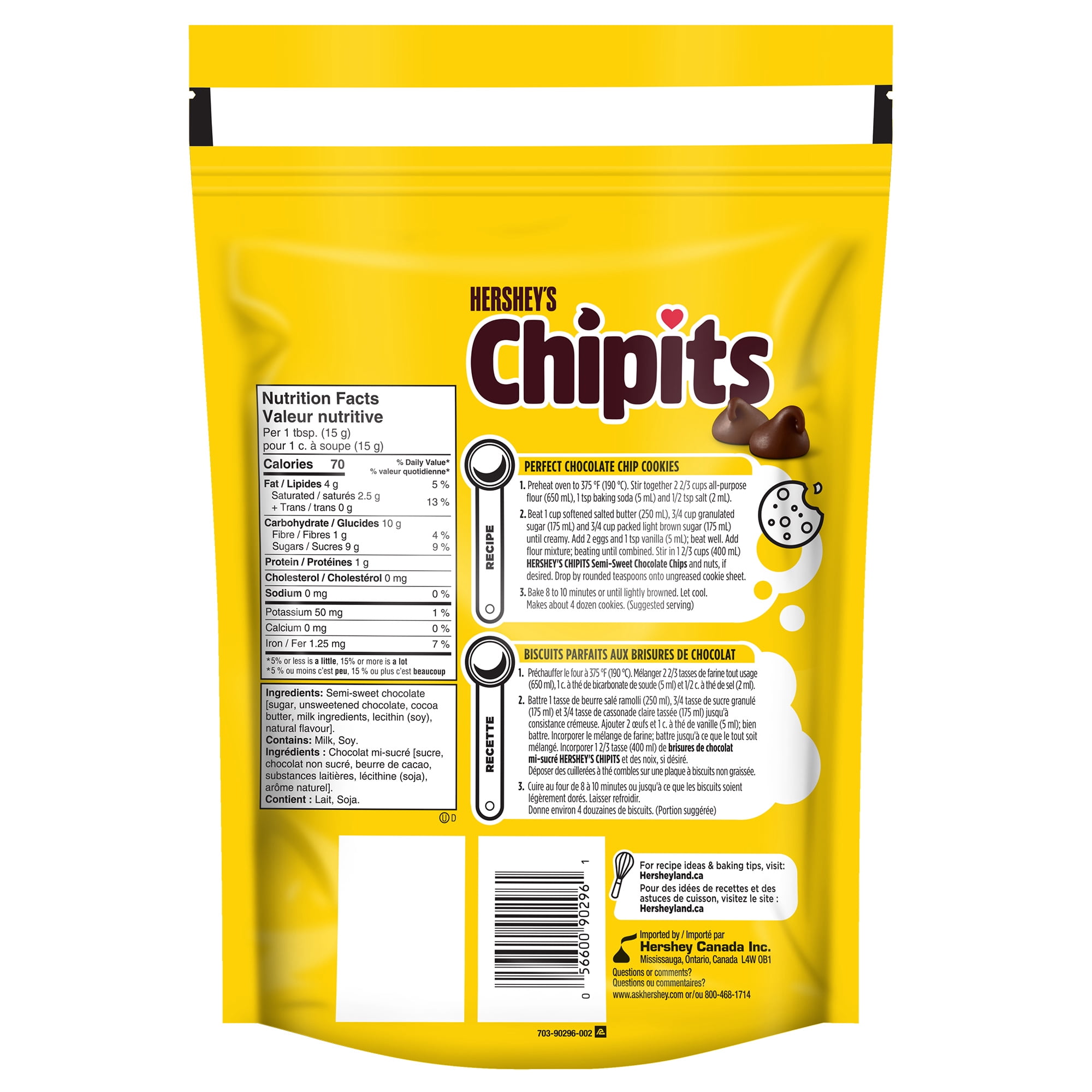 Brisures de chocolat noir HERSHEY'S CHIPITS, 775 g