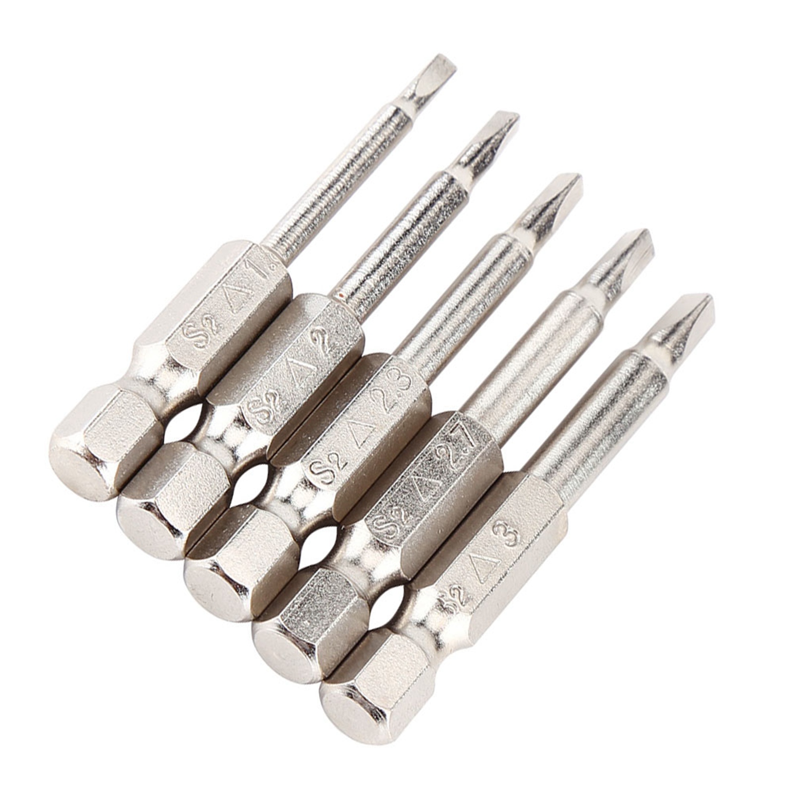 5pcs Triangle Screwdriver Bits, 1/4 Hex Shank S2 Steel Strong Magnetism with Magnetic Tip for Electric Screwdrivers Cordless Drills Vacuum Cleaners