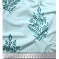 thumbnail image 1 of Soimoi Velvet Fabric Leaves & Floral Block Print Fabric by Yard 58 Inch Wide, 1 of 3