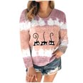 thumbnail image 2 of Jolis Hauts d'Été pour Femmes Imprimé à Nouer Patchwork T-Shirt à Col Rond T-Shirt Décontracté Blouse Hauts Blouses Chic pour Femmes en Liquidation, 2 of 7
