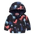 thumbnail image 1 of Veste pour Tout-Petits Garçons Tout-Petit Enfants Bébé Filles Garçons Manches Longues Imprimé Fermeture Éclair Manteau à Capuche Veste, 1 of 8