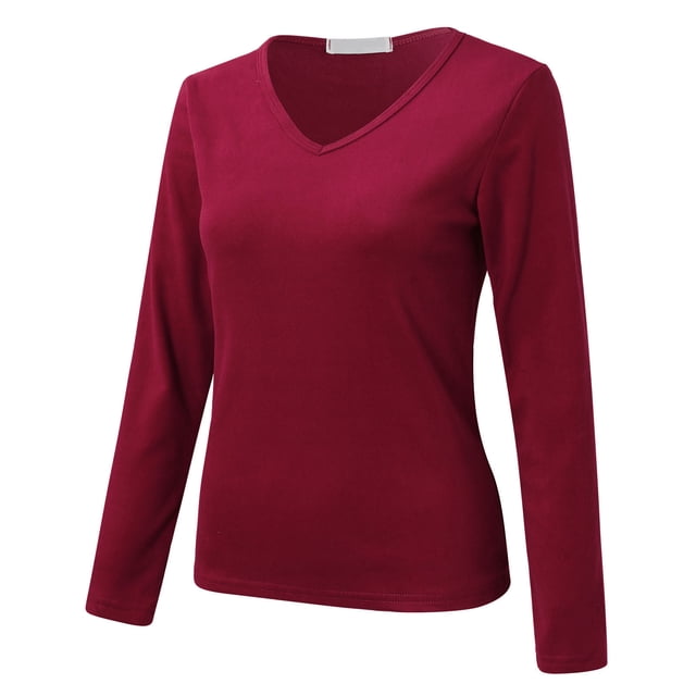 Kcodviy Femmes Col Rond en Molleton Décontracté Manches Longues Hauts pour Femmes Doublé Thermique Thermique Ajusté Hauts Thermiques pour Femmes Temps Froid Hauts Manches Longues Chandails Thermiques Hauts d'Hiver