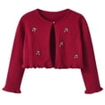 thumbnail image 1 of Dealovy Baby Girls Clothes Toddler Long Sleeve Cardigans Spring Summer Knitted Casual Shrug Cropped Tops, 1 of 5