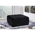 thumbnail image 2 of Meridian Furniture Ariel Collection Modern | Contemporary Black Velvet Upholstered Ottoman/Bench with Deep Button Tufting, Solid Wood Frame, Square,, 2 of 2