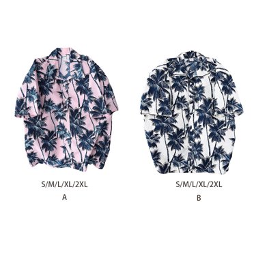 Xingzhi Chemises Hawaïennes à Manches Courtes pour Hommes à Imprimé Géométrique, Coupe Ample, Blouse Tendance, Tenue de Plage pour Vacances d'Été, Beige, P