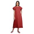 thumbnail image 2 of Moomaya Womens Lace Border Sleepwear For Ladies Button Placket Nightdress, 2 of 5