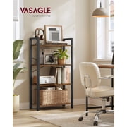 VASAGLE 4-Tier Tall Bookshelf, Bookcase with Steel Frame, Book Shelf for Living Room, Home Office, Study, 11.8 x 25.9 x 47.2 Inches, Industrial Style, Rustic Brown and Black ULLS60BX