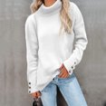 thumbnail image 1 of U.Vomade Ladies Sweater Knit Pullover Loose Blouse High Neck Plus Size Sweater, 1 of 1