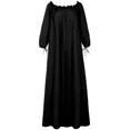 thumbnail image 3 of Babysbule Womens Summer Slash-neck Long Sleeve Open Shoulder Plus Size Daily Casual Vintage Maxi Dresses, 3 of 5