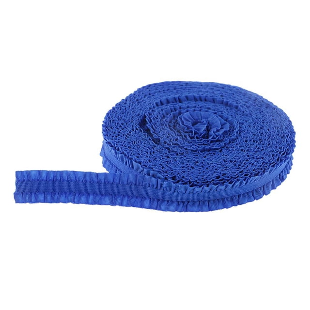 veasfak 1 Rouleau Picot Bord Dentelle Extensible Double Volant Ruban Couture Artisanat Bleu
