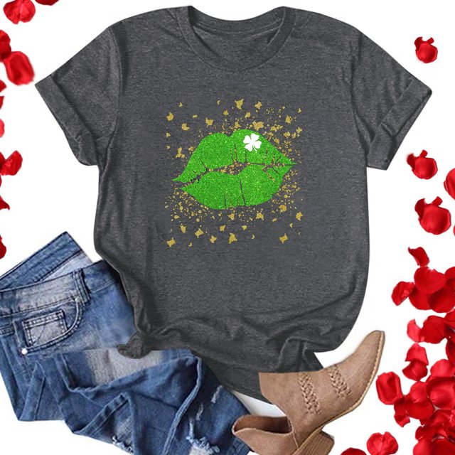 T-Shirt de la Saint-Patrick pour Femmes, Mode, Imprimé de la Saint-Patrick, Col Rond, Manches Courtes, T-Shirt Décontracté, Haut, T-Shirts de la Saint-Patrick pour Femmes