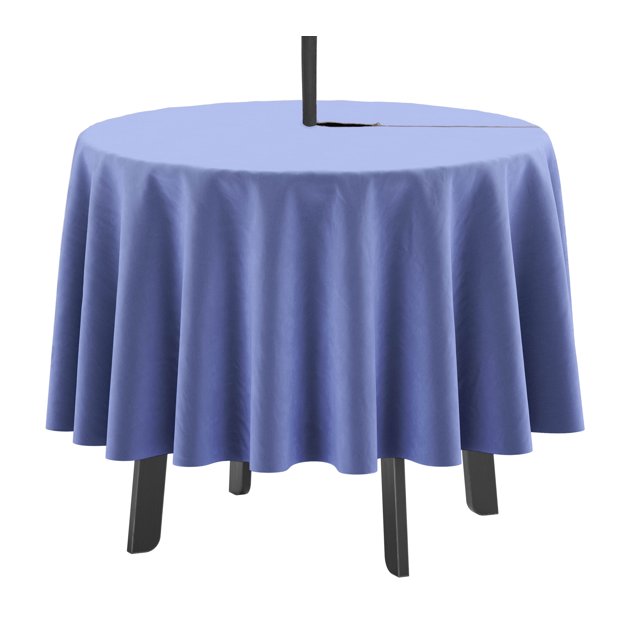Vargottam Indoor/Outdoor Round Tablecloth 58 Inch with Umbrella, Waterproof Zippered Patio Table Cloths, Purple, Spring/Summer Theme, Circular Table