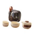 thumbnail image 3 of veasfak Portable Tea Set with Case Ceramic Chinese Kung Fu Teapot Teacups for Travel Three Teacups Set, 3 of 9