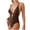 Coffee, variant on Wo-Fusoul Swimsuit for Women Conservative One-Piece with Removable Bra Pads Elegant Beach Vacation Two-Piece Set Black L