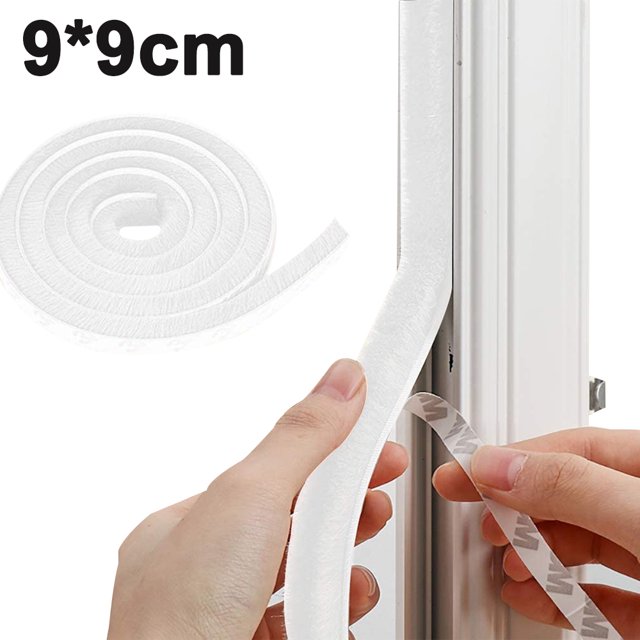 Brosse de Scellage pour Fenêtre et Porte, Bande d'Étanchéité Autocollante en Feutre, Bande d'Étanchéité Anti-Vent, Anti-Poussière et Anti-Insectes