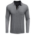 thumbnail image 4 of EQWLJWE Liquidation d'Été! Haut Homme Contrasté Manches Longues Ample Col à Revers Poche T-shirt Décontracté Blouse Automne Manches Longues pour Homme, 4 of 5