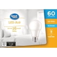thumbnail image 1 of Great Value 60W A19 Soft White LED bulbs 16-pack, 1 of 3