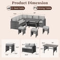 thumbnail image 4 of AECOJOY 7 Pieces Patio Furniture Set PE Rattan Outdoor Dining Set Sectional Sofa Couch with Table Patio Conversation Set in Grey, 4 of 6