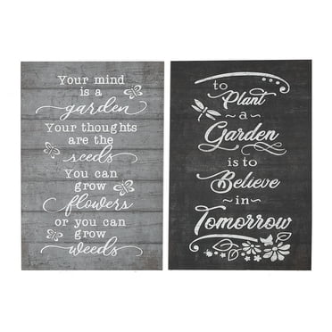 Panneau Mural En Bois (Citation D'Inspiration De Jardin) (Asstd) - Ensemble De 2