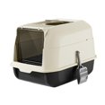 thumbnail image 1 of Cat Litter Box with Lid Enclosed Front Entry Top Exit Large Kitty Litter Pan Black, 1 of 8