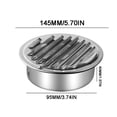thumbnail image 1 of Lisbinx 201 Stainless Steel Kitchen Range Hood Exhaust Cover - Round Vent Cap, Rainwater & Insect Protection, Easy Install for Standard Hood Outlets (1-Pack), 1 of 5