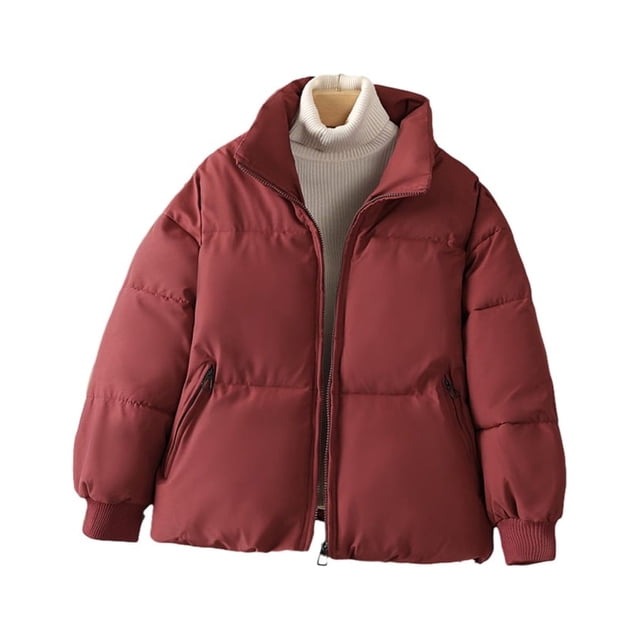 Redempat Winter Essential Comfortable And Warm Women S Puffer Jacket Easy To Clean Stylish And Fashionable red M