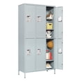 thumbnail image 1 of Metal Locker 6 Doors Employees Locker Storage Cabinet Locker School Hospital Gym Locker Requires Assembly (Gray-6 Doors), 1 of 8
