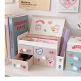 thumbnail image 2 of Boîte de Rangement de Bureau Design Tiroir Grande Capacité Couvercle Anti-Poussière Décoratif Simple Boîte de Rangement pour Soins de la Peau Rose Clair avec Autocollants, 2 of 7