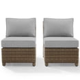 thumbnail image 4 of Afuera Living Wicker / Rattan Armless Patio Chair in Gray/Brown (Set of 2), 4 of 11