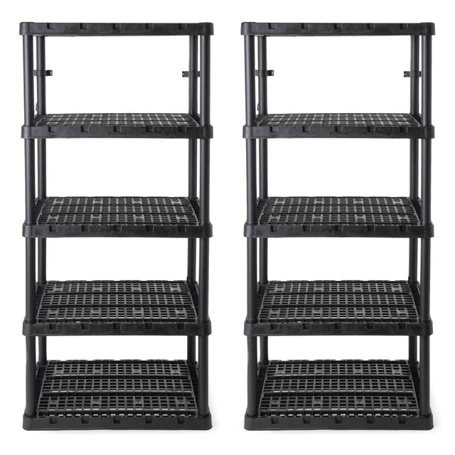 Gracious Living 5 Shelf Knect-A-Shelf Ventilated Heavy Duty Storage, 2-Pack