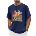 thumbnail image 5 of Plebaso T-Shirts de Pâques pour Hommes à Manches Courtes, Col Rond, T-Shirt Graphique, Hauts Imprimés, T-Shirts Décontractés d'Été pour Hommes, 5 of 5
