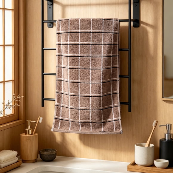 EGNMCR Checkered Facial Towels Soft Absorbent Face Towels For Home UseLint-Free QuickDrying Towels Gentle On For Daily Facial Cleansing Face Towe
