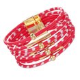 thumbnail image 3 of QualitChoice Bracelet Multi-Couches Boucle Magnétique Cuir Multicolore Léopard Impression Valentines Jour Cadeaux Bracelets Bijoux à la Main Rouge 1Set, 3 of 6