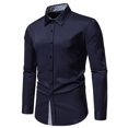 thumbnail image 4 of Birdeem Chemises pour Hommes Nouvelle Chemise à Rayures Color Block Décontractée Taille Européenne Manches Longues Chemise à Col Rabattu, 4 of 10