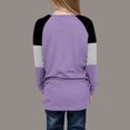thumbnail image 5 of Posijego Girls Striped Long Sleeve Shirts Kids Round Neck Color Block Tunic Tops Spring T-Shirts Size 4-14 Years, 5 of 5