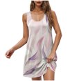 thumbnail image 2 of Ovzne Robes d'Été pour Femmes Robe pour Femme Robe Tendance Décontractée Imprimée avec Poches Sans Manches Col de Jardin Robe de Vacances Robe Imprimée Liquidation, 2 of 5