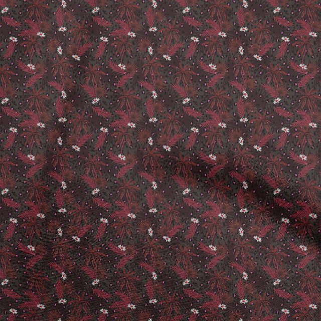 oneOone Cotton Poplin Red Fabric Tropical Sewing Craft Projects Fabric Prints By Yard 56 Inch Wide