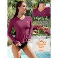thumbnail image 4 of BeautyIn Maillot Dermoprotecteur Col en V pour Femmes UPF 50+ Protection Solaire Chemise de Bain, 4 of 6