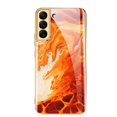 thumbnail image 1 of Full Cover Phone Case Tempered Glass Hard Printed Smartphone Bumper Case Cell Phone Covers Electroplated for S22/22Plus/Ultra Camera Protection Protective  Galaxy S22 ULTRA Golden Thread, 1 of 8