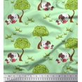 thumbnail image 1 of Soimoi Viscose Chiffon Fabric Tree & Dog Kids Fabric Prints by Yard 42 Inch Wide, 1 of 3
