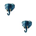 thumbnail image 2 of Ruiboury Animal Head Key Hook Sturdy And Durable Construction Adds Touch Of Whimsy Retro blue(elephant) 2Set, 2 of 6