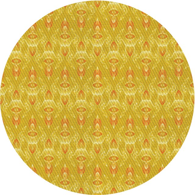 Ahgly Company Tapis d'Intérieur Rond Lavable en Machine Jaune Transitionnel, 4 Pieds Rond
