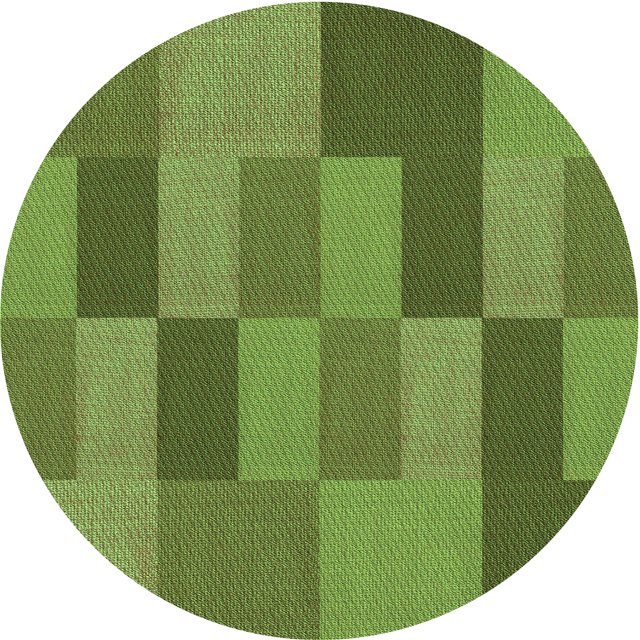 Ahgly Tapis d'Intérieur Lavable en Machine Rond Vert Algue, 6 Pieds Rond