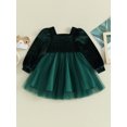 thumbnail image 4 of Honganda Robe en Velours de Noël pour Bébé Fille, Longue à Manches Bouffantes, Robe en Tulle Bouffante, Robe pour Tout-Petit, 4 of 9