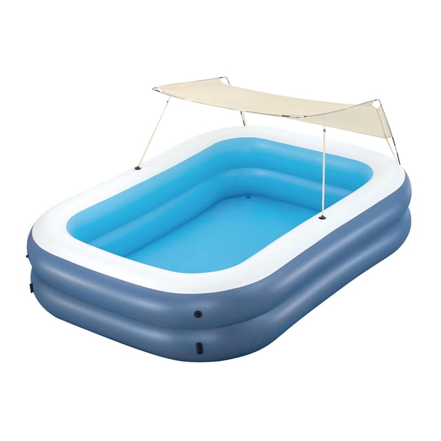 H2OGO! Piscine Gonflable Ombragée Summer Bliss de 8 Pieds, 4 Pouces par 70 Pouces