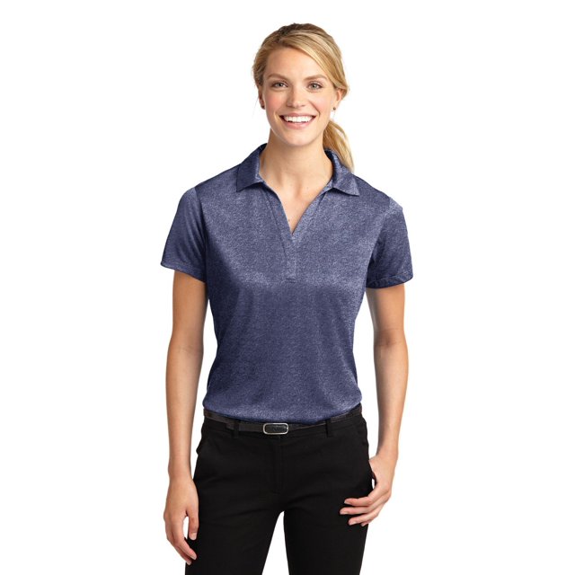 Sport-Tek Women's Heather Contender Polo XL True Navy Heather