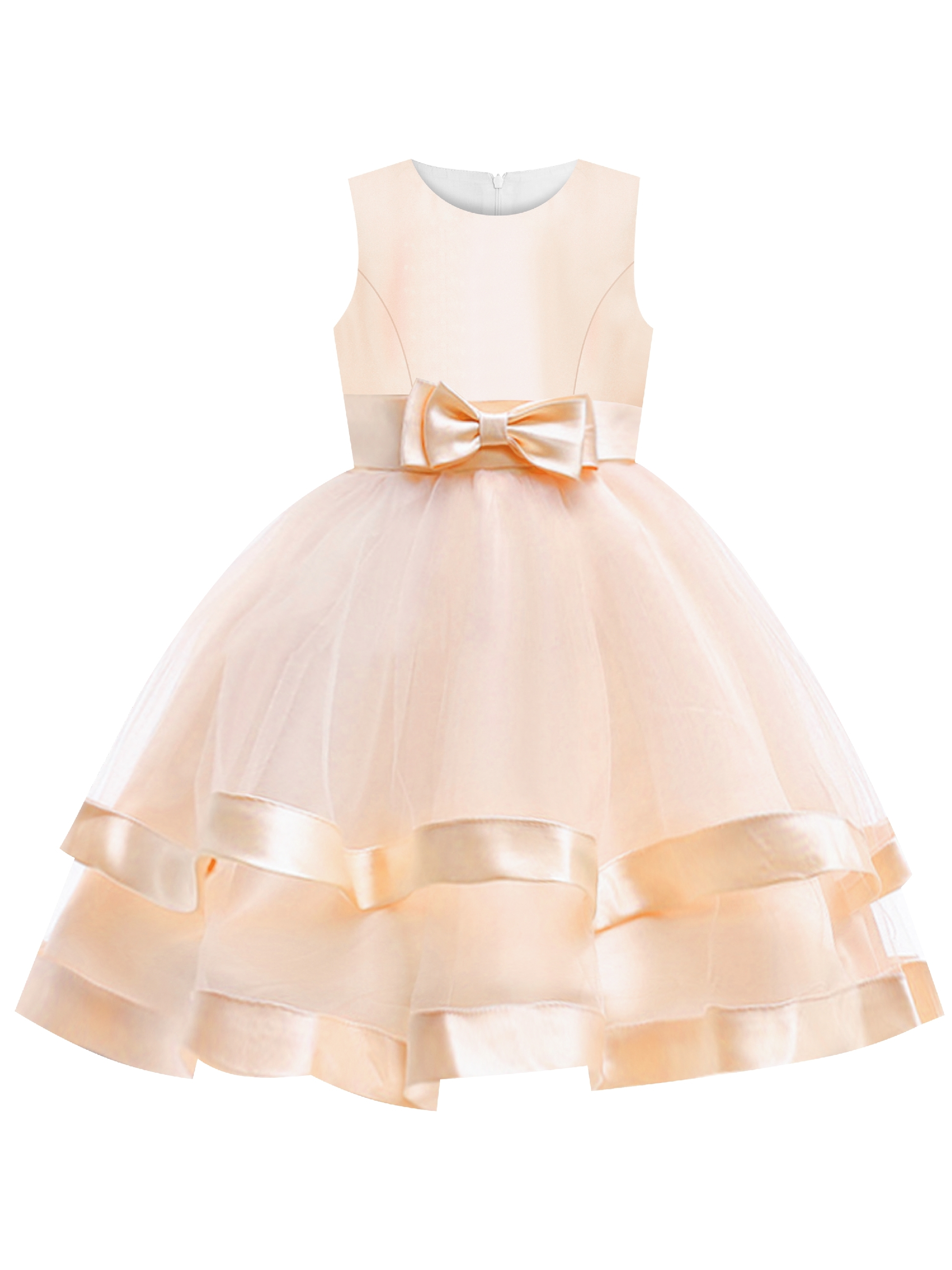 Girls Dress Sleeveless Champagne Ball Gown Wedding Party Pageant 12 Years