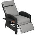 thumbnail image 1 of Outsunny Fauteuil Inclinable d'Extérieur avec Dossier Réglable, Coussin, Gris Pâle, 1 of 10
