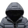 thumbnail image 5 of hoksml Men's Down Fill Winter Jacket Detachable Hooded Zip Up Coat with Zippered Pockets for Cold Weather, 5 of 5